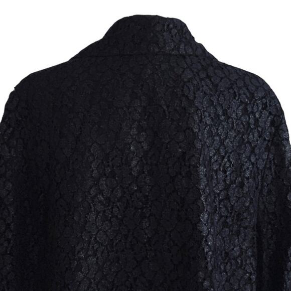 Lane Bryant Blazer Jacket Black Lace Overlay Asymmetrical Zip Coat Woman Size 26 - Picture 8 of 14